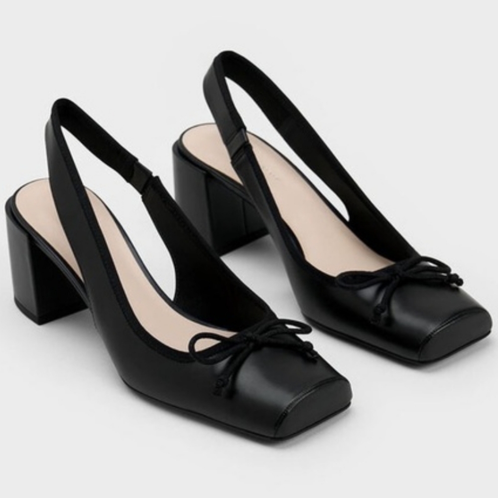 Bow Slingback Pumps